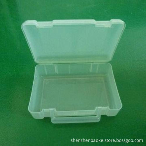 First-aid kit in clear plastic box with handle